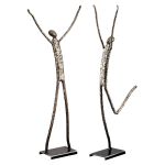 Φιγούρα Άτομο 'Emotion' Μέταλλο Ασημί 2Τμχ 5.5x17x36cm