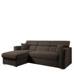 Καναπές Γωνιακός ArteLibre Αριστερή Γωνία AUDREY Σκούρο Καφέ 243x174x80/91cm