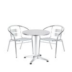 Σετ Τραπεζαρία Κήπου ArteLibre IO Αλουμίνιο Ασημί Με 2 Πολυθρόνες 14990090