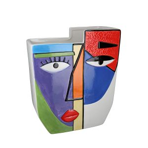 Βάζο ArteLibre Πρόσωπο Πολύχρωμο Κεραμικό 25x12.5x30cm