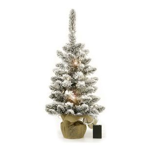 Χριστουγεννιάτικο Χιονισμένο Δεντράκι Με 60 Κλαδιά PVC Και 35 LED 60cm