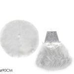 Χριστουγεννιάτικη Βάση Δέντρου Συνθετική Γούνα Λευκό Φ90cm