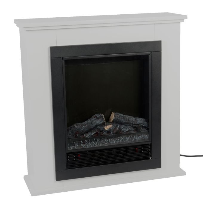 Ηλεκτρικό Τζάκι Επιτοίχιο 2xLED 1800W Λευκό/Μαύρο 70x22x71cm LUGANO