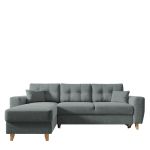 Καναπές Γωνιακός ArteLibre Αναστρέψιμη Γωνία JESSIE 235x160x85cm Ανοιχτό Γκρι