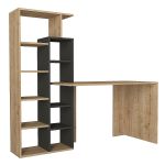 Γραφείο-Βιβλιοθήκη ArteLibre PRIMO Sapphire/Ανθρακί Μοριοσανίδα/Μελαμίνη 152x60x74/148cm