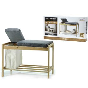 Πάγκος Με Θέση Παπουτσιών και Αποθηκευτικό Χώρο Μπαμπού 70.5x36x48cm