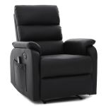 Πολυθρόνα Ανακλινόμενη ArteLibre RIGIL Με Λειτουργία Μασάζ Μαύρο PU 75x87x102cm