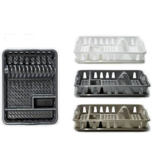 Στεγνωτήριο Πιάτων λευκό/γκρι/μπεζ πλαστικό 43x32x8cm Σε 3 Χρώματα