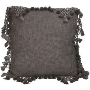 Μαξιλάρι ArteLibre Με Φούντες Γκρι Βαμβακερό 45x45cm