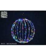 Χριστουγεννιάτικη Πτυσσόμενη Σφαίρα 30cm Με 320 MicroLED RGB