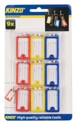 Μπρελόκ Κλειδιών Ταμπελάκια ΚΙΝΖΟ Διάφορα Χρώματα 13x2x22cm Σετ 9τμχ