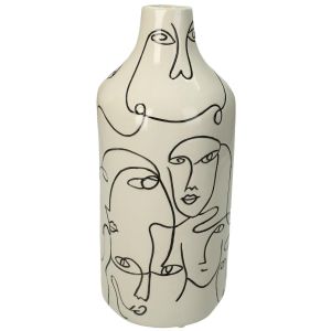 Βάζο ArteLibre Πρόσωπο Λευκό Δολομίτης 12.7x12.7x28.2cm
