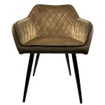 Καρέκλα Τραπεζαρίας ArteLibre FLORENCIA Cappuccino/Μαύρο Βελούδο/Μέταλλο 56x60x81cm