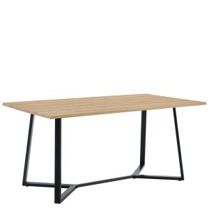 Τραπέζι Τραπεζαρίας ArteLibre DUNSMERE Sonoma/Μαύρο Μέταλλο/Μοριοσανίδα 160x90x75cm