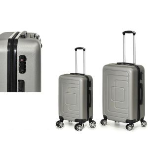 Σετ 2 Βαλίτσες Ημι-Σκληρές Γκρι 38x24x55cm/43x26x65cm 2Τμχ