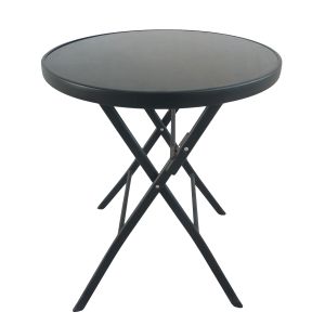 Τραπέζι Μεταλλικό ArteLibre Πτυσσόμενο TAURUS Μαύρο Φ60x70cm