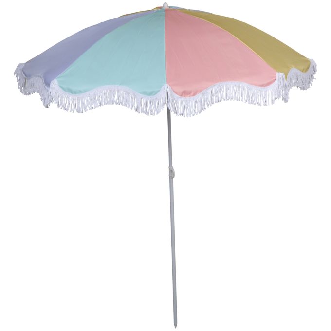Ομπρέλα Παραλίας Πολύχρωμο Με Φουντίτσες