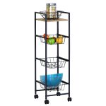 Ραφιέρα Κουζίνας ArteLibre ELMSTEAD Δρυς/Μαύρο Μοριοσανίδα/Μέταλλο 29x30x95cm