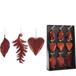 Χριστουγεννιάτικα Κρεμαστά Διακοσμητικά Κόκκινο Σε 3 Σχέδια