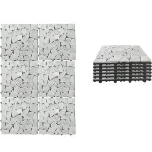 Σετ Πλακίδια Πέτρα Λευκό 30.5x30.5x2cm 6Τμχ