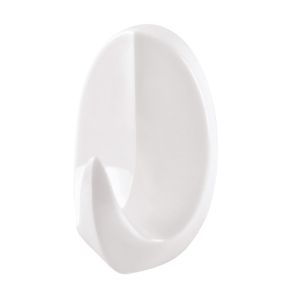 Γάντζος Οβάλ Αυτοκόλλητος Λευκό Πλαστικό 54x33mm 1Τμχ