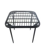 Τραπέζι Κήπου ArteLibre ANTIUS Μαύρο Μέταλλο/Rattan/Γυαλί 80x80x73cm