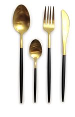 Σετ Μαχαιροπήρουνα Satin Μαύρο/Χρυσό Μέταλλο 24Τμχ