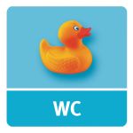 Σήμα Πόρτας WC Αυτοκόλλητο Μπλε 100x100mm