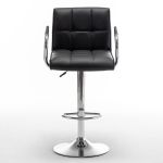 Σκαμπό Bar ArteLibre DOKK Με Πλάτη Πτυσσόμενο Μαύρο PU/Μέταλλο 52x56x94-115cm