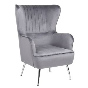 Πολυθρόνα ArteLibre VITTORIA Γκρι Βελούδο 76x79x101cm