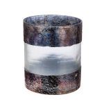 Ανεμοφωτιστικό Κυλινδρικό 'Ramon' Γυαλί Καφέ 15x13cm