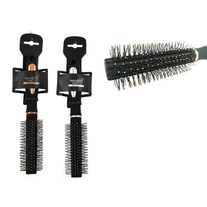 Βούρτσα Μαλλιών Μαλακή Λαβή Μαύρο Πλαστικό Φ4x24cm Σε 2 Αποχρώσεις