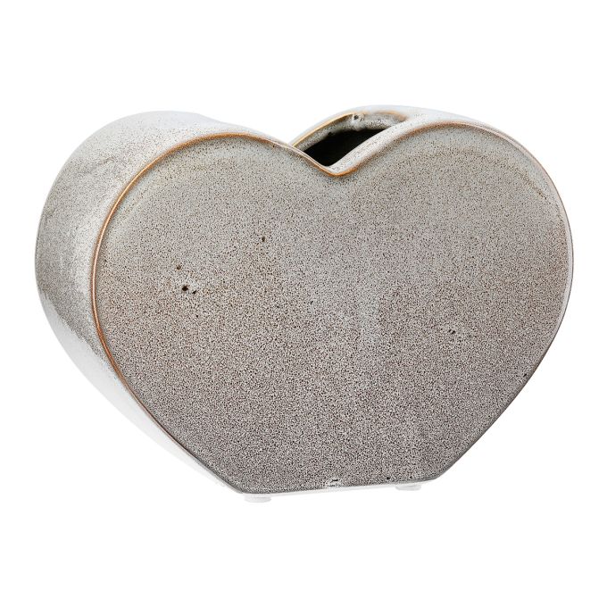 Βάζο 'Heart' Κεραμικό Μπεζ 8.5x20x14cm