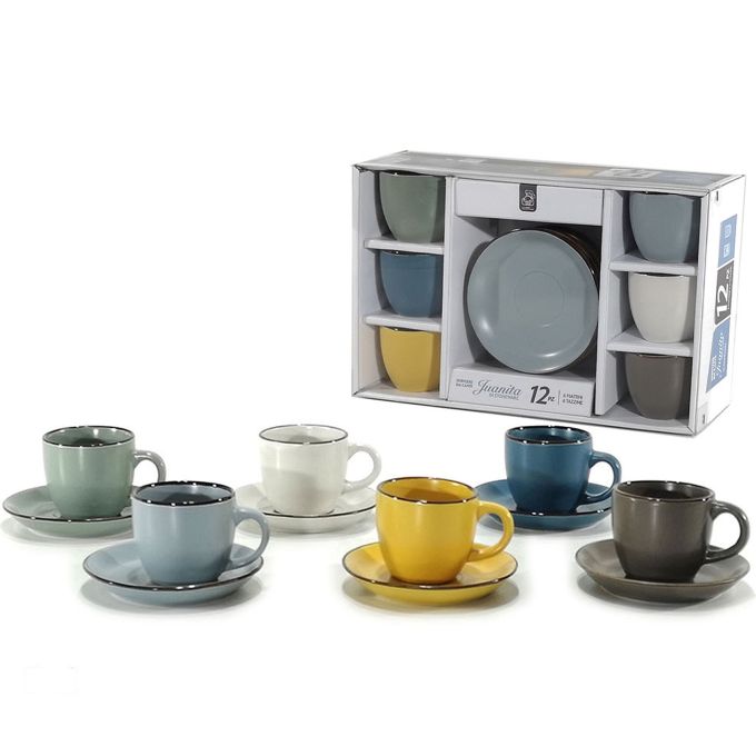 Σετ Φλιτζάνια Καφέ 10cl Juanita Mix 6+6Τμχ
