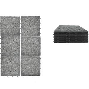 Πλακάκια Δαπέδου Μαύρο Πέτρα 30.5x30.5x2cm 6Τμχ