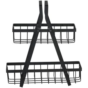 Ράφι Διώροφο Μαύρο Μέταλλο 10x25.5x28cm