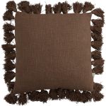 Μαξιλάρι ArteLibre Με Φούντες Καφέ Βαμβακερό 45x45cm