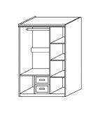 Ντουλάπα ArteLibre CAMELLIA Φυσικό Χρώμα 120x50x195cm