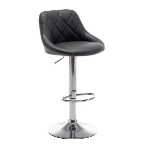 Σκαμπό Bar ArteLibre GARSA Με Πλάτη Πτυσσόμενο Μαύρο PU/Μέταλλο 46x46x83-105cm