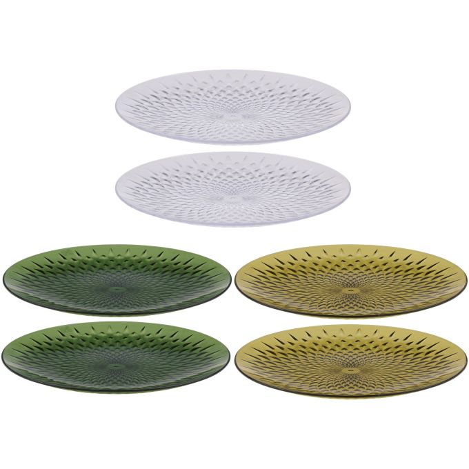 Πιάτα Διάφανα/Πράσινα/Χρυσά 25cm 2Τμχ ALPINA