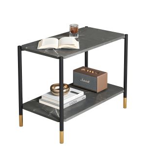 Τραπεζάκι Σαλονιού ArteLibre ASSA Γκρι Με Όψη Μαρμάρου MDF/Μέταλλο 60x40x55cm