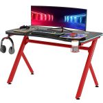 Γραφείο Gaming ArteLibre KENOBI RGB Μαύρο/Κόκκινο Ξύλο/Μέταλλο 120x65x75cm