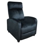 Πολυθρόνα ArteLibre Relax DIANELLA Μαύρο Βελούδο 77x90x99cm