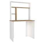 Γραφείο-Βιβλιοθήκη ArteLibre ARAGO Λευκό/Φυσικό Μοριοσανίδα/Μελαμίνη 90x45x148cm