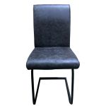 Καρέκλα Τραπεζαρίας ArteLibre ESTRELLA Γκρι/Μαύρο PU/Μέταλλο 43x56x95cm