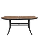 Τραπέζι Κήπου ArteLibre RUSUMO Μαύρο/Καρυδί Αλουμίνιο/Ξύλο 150x90x73cm