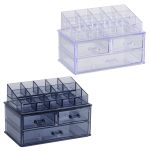 Οργανωτής Καλλυντικών Διπλός Διαφανής/Γκρι Σε 2 Χρώματα