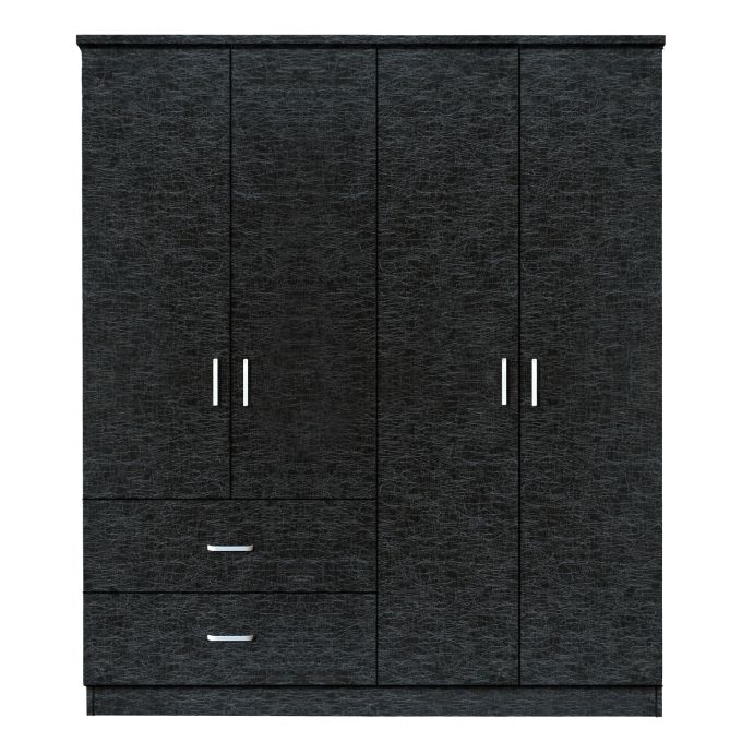 Ντουλάπα ArteLibre HOYA WAX Μαύρο Μοριοσανίδα 119x42x181cm