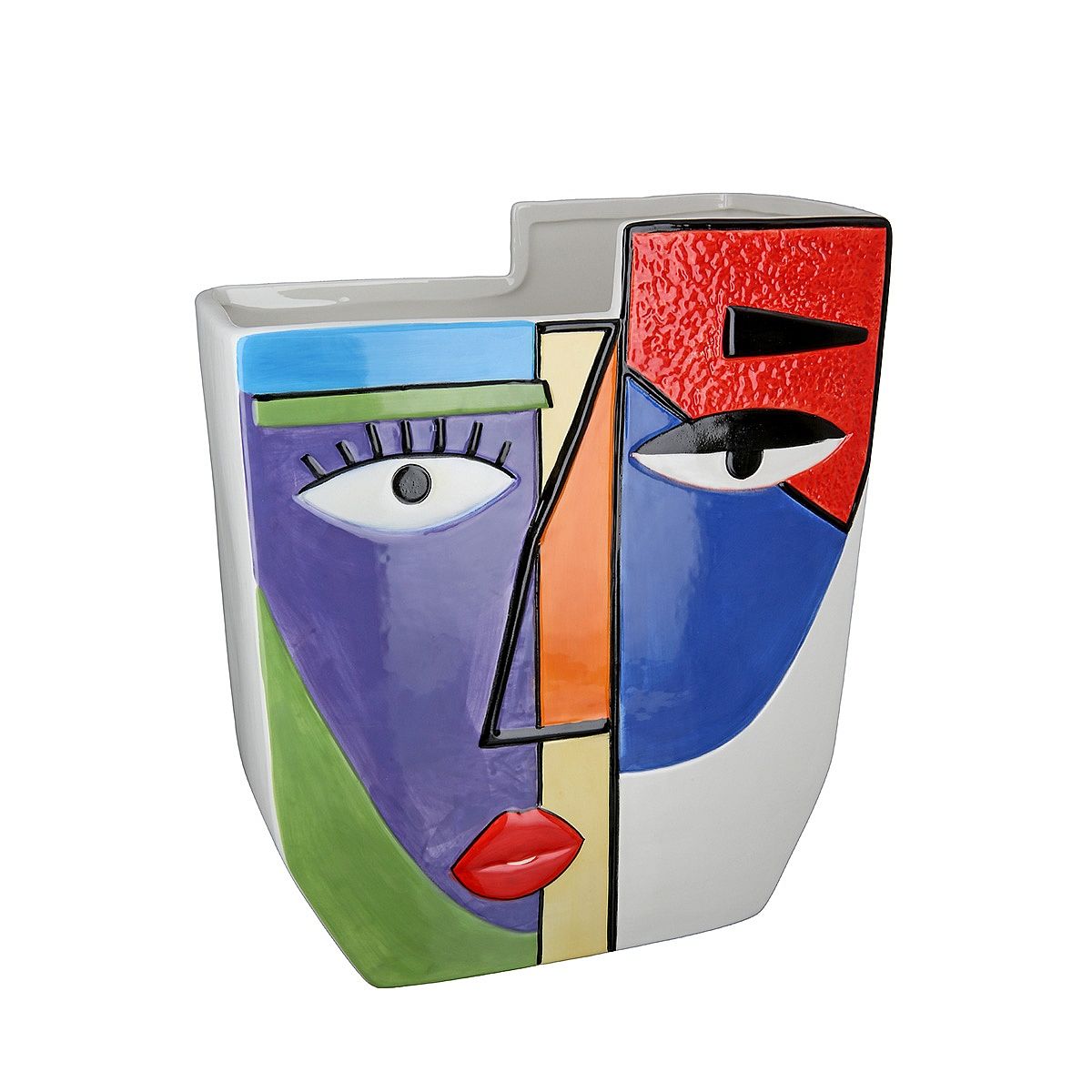 Βάζο ArteLibre Πρόσωπο Πολύχρωμο Κεραμικό 25x12.5x30cm
