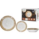 Σετ Πιάτων Πορσελάνη/Μπεζ/Καφέ 26.7x26.7x2.5cm 18Τμχ